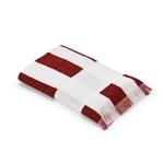 Strandhanddoek 80x180cm van gerecycled katoen, gestreept 450 g/m2 kleur rood