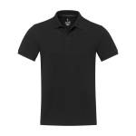 Unisex polo van gerecycled katoen en polyester 200 g/m2 Elevate NXT kleur zwart tweede weergave voorkant