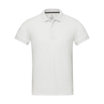 Unisex polo van gerecycled katoen en polyester 200 g/m2 Elevate NXT kleur wit tweede weergave voorkant