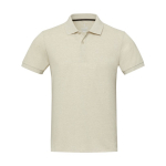 Unisex polo van gerecycled katoen en polyester 200 g/m2 Elevate NXT kleur ivoor tweede weergave voorkant