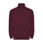 Sweatshirt van katoen en polyester met halve rits 280 g/m2 Roly kleur bordeaux