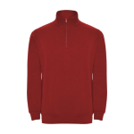 Sweatshirt van katoen en polyester met halve rits 280 g/m2 Roly kleur rood