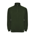 Sweatshirt van katoen en polyester met halve rits 280 g/m2 Roly kleur groene fles