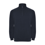 Sweatshirt van katoen en polyester met halve rits 280 g/m2 Roly kleur marineblauw