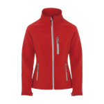 Softshell damesjas van polyester en elastaan 300 g/m2 Roly kleur rood