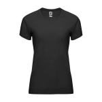 Sportshirt van 100% polyester voor dames 135 g/m2 Roly kleur zwart