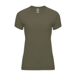 Sportshirt van 100% polyester voor dames 135 g/m2 Roly kleur miliair groen