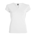 T-shirt van katoen voor dames met V-hals 200 g/m2 Roly kleur wit