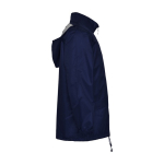 Unisex regenjas van polyester met hoge kraag 70 g/m2 Roly kleur marineblauw tweede weergave met zijkant