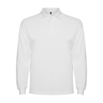 Poloshirt van 100% katoen piqué voor heren 220 g/m2 Roly kleur wit