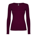 T-shirt voor dames van 100% katoen 160 g/m2 Roly kleur bordeaux