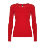 T-shirt voor dames van 100% katoen 160 g/m2 Roly kleur rood