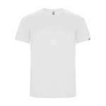 Sportshirt van 50% gerecycled polyester voor heren 135 g/m2 Roly kleur wit