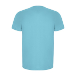 Sportshirt van 50% gerecycled polyester voor heren 135 g/m2 Roly kleur turkoois tweede weergave achterkant