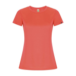 Sportshirt van 50% gerecycled polyester voor dames 135 g/m2 Roly kleur koraal