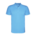 Sportieve kinder polo van polyester piqué 150 g/m2 Roly kleur turkoois