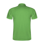 Sportieve kinder polo van polyester piqué 150 g/m2 Roly kleur appel groen tweede weergave achterkant