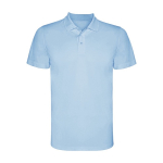 Sportieve kinder polo van polyester piqué 150 g/m2 Roly kleur lichtblauw