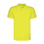 Sportieve kinder polo van polyester piqué 150 g/m2 Roly kleur neon geel