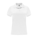 Sportieve polo van polyester piqué voor dames 150 g/m2 Roly kleur wit