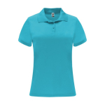 Sportieve polo van polyester piqué voor dames 150 g/m2 Roly kleur turkoois