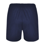 Sportieve korte broek van 100% polyester unisex 140 g/m2 Roly kleur marineblauw tweede weergave achterkant