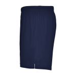 Sportieve korte broek van 100% polyester unisex 140 g/m2 Roly kleur marineblauw weergave zijkant