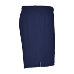 Sportieve korte broek van 100% polyester unisex 140 g/m2 Roly kleur marineblauw tweede weergave met zijkant