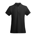 Poloshirt van 100% biologisch katoen piqué voor dames 210 g/m2 Roly kleur zwart