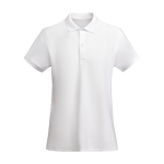 Poloshirt van 100% biologisch katoen piqué voor dames 210 g/m2 Roly kleur wit