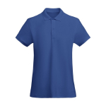 Poloshirt van 100% biologisch katoen piqué voor dames 210 g/m2 Roly kleur koningsblauw