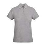 Poloshirt van 100% biologisch katoen piqué voor dames 210 g/m2 Roly kleur lichtgrijs gemarmerd