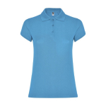 Poloshirt van 100% katoen piqué voor dames 200 g/m2 Roly kleur turkoois