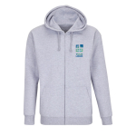 Katoenen en polyester hoodie SOL'S Carter 280 g/m2 kleur lichtgrijs weergave met bedrukking