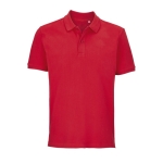 Unisex polo,100% biologisch katoen met 2 knopen SOL'S Pegase 210 g/m2 kleur rood