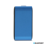 Compacte draagbare speaker met metalen kleuren design kleur blauw vierde weergave