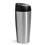 Dubbelwandige take away beker compatibel met koffiemachines 400ml kleur zilver