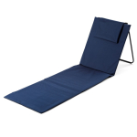 Opvouwbare strandmat met verstelbare rugleuning kleur blauw