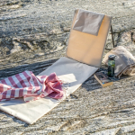 Opvouwbare strandmat met verstelbare rugleuning kleur beige vijfde weergave