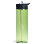 BPA-vrije plastic fles met rietje 700ml kleur doorzichtig groen