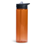 BPA-vrije plastic fles met rietje 700ml kleur doorzichtig oranje