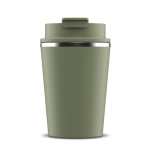 Dubbelwandige take away beker compatibel met koffiemachines 280ml kleur olijfgroen