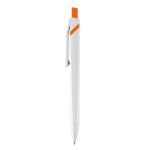 Witte vierkante pen met gekleurde drukknop kleur oranje derde weergave