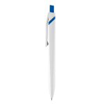 Witte vierkante pen met gekleurde drukknop kleur wit/blauw derde weergave