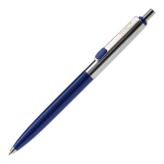 Metalen pen met kleurdetail op de clip kleur donkerblauw