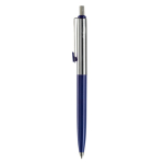 Metalen pen met kleurdetail op de clip kleur donkerblauw derde weergave