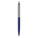 Metalen pen met kleurdetail op de clip kleur donkerblauw vierde weergave