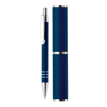 Aluminium pen met bijpassende buisvormige etui kleur donkerblauw