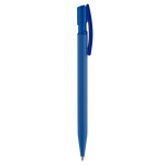 Transparante plastic pen met zachte grip gemaakt in de EU kleur blauw vijfde weergave