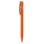 Transparante plastic pen met zachte grip gemaakt in de EU kleur oranje derde weergave